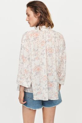 Floral Print Cotton Voile Shirt