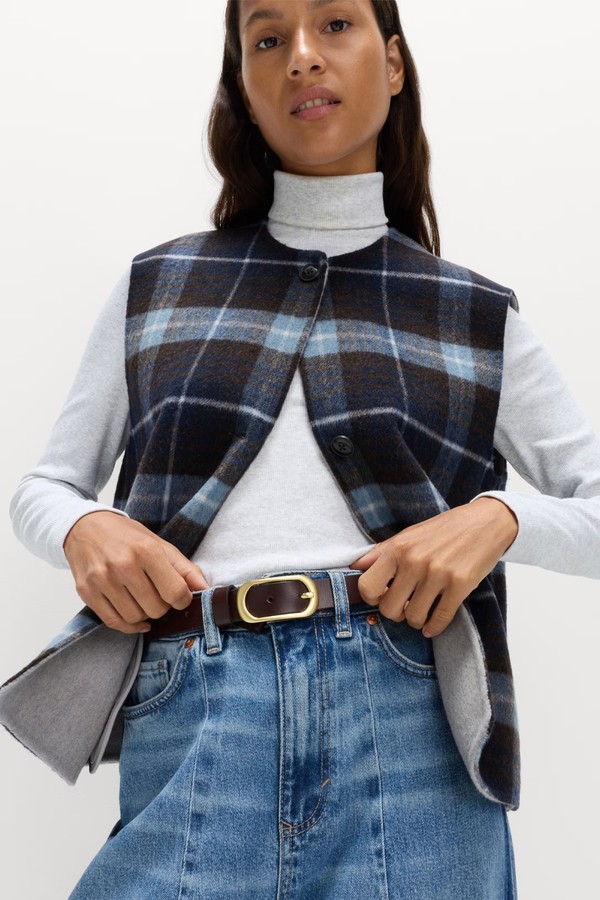 Wool Blend Checked Button Through Gilet from Marks & Spencer