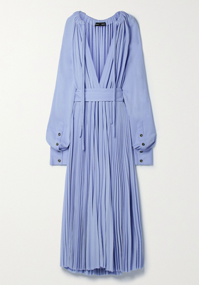 Belted Pleated Crepe Maxi Dress from Proenza Schoule