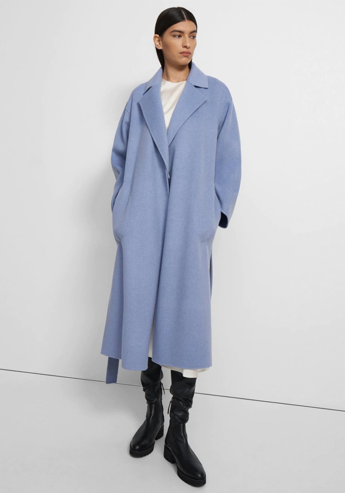 Wrap Coat in Double-Face Wool-Cashmere