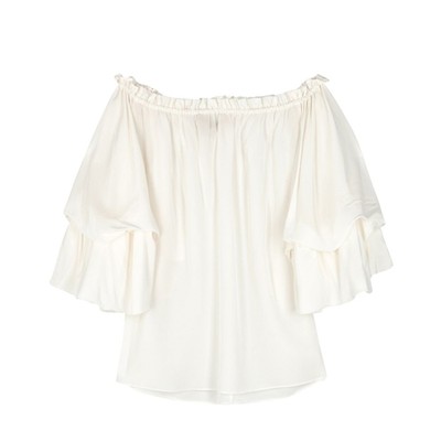 Georganne Open-Shoulder Silk Top from Diane von Furstenberg