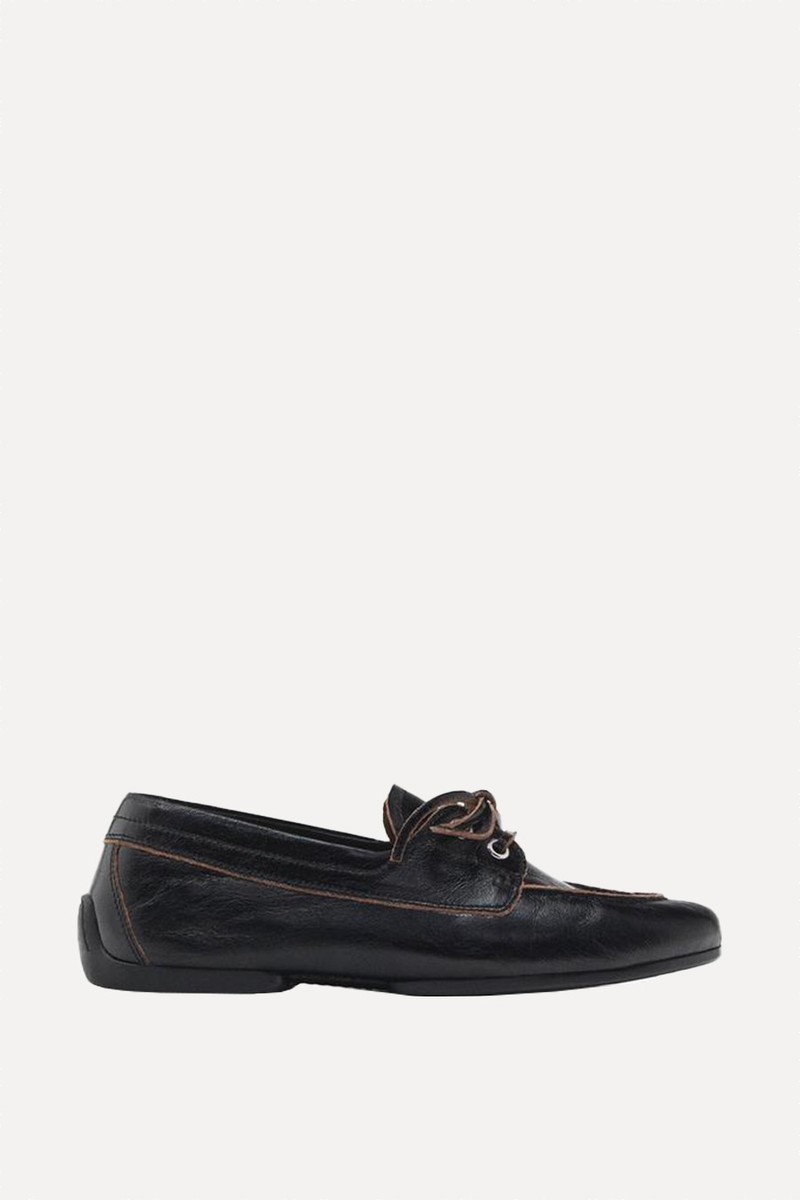 Shiny Leather Deck Shoes from Massimo Dutti