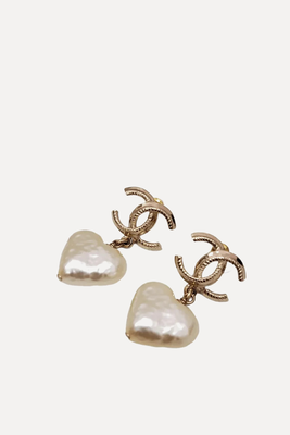 CC Earrings Drop Heart from Chanel