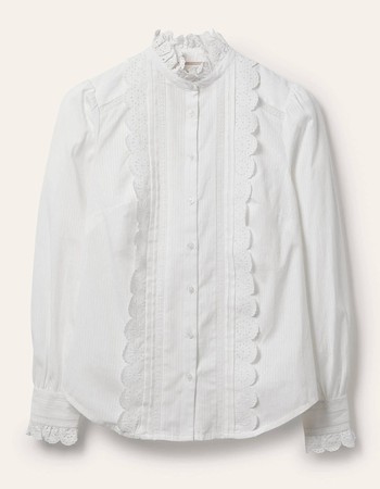 Broderie Ruffle Cotton Shirt, £90