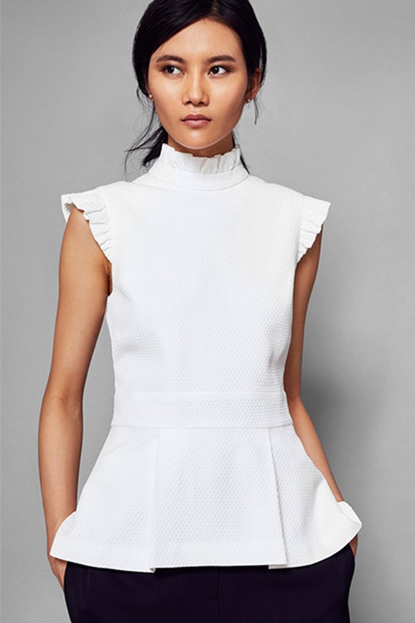 Bubbl Ruffle Detail Peplum Top