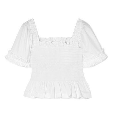 Sydney Shirred Cotton-Poplin Top from Molly Goddard