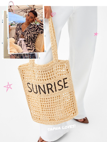 Raffia Tote Bag, £9.99 (was £25.99) | Bershka