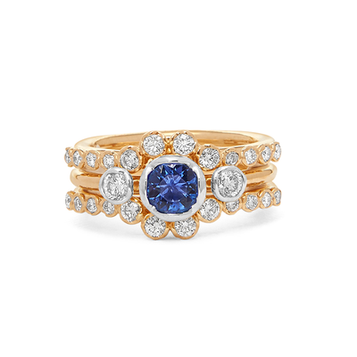 18ct Gold Tanzanite & Diamond Engagement Jacket Ring