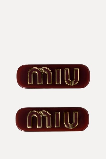 Plexiglas & Metal Hair Clips from Miu Miu