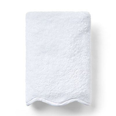 Scallop Pique Bath Towel In White from Rebecca Udall