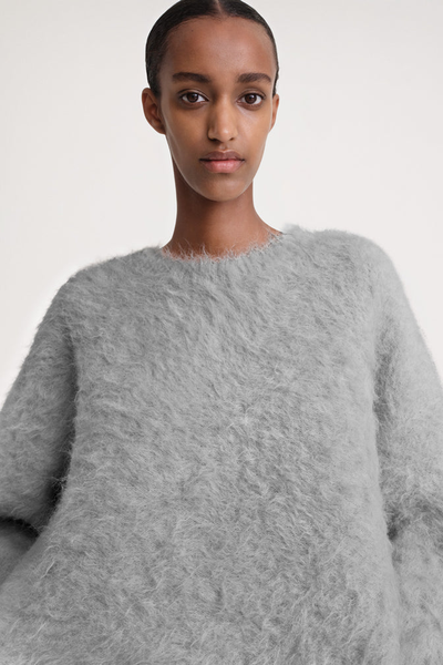 Boxy Alpaca Knit Grey Melange from Totême