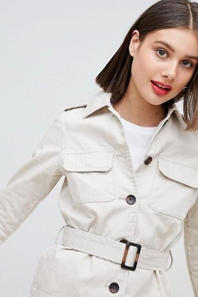 Utility Button Front Jacket from Stradivarius