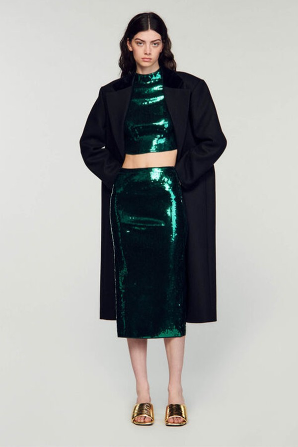 Sequin Midi Skirt  from Sandro 