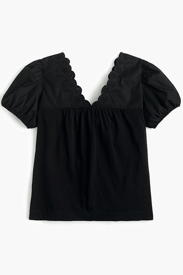 Eyelet Top With Puff Sleeves from J.Crew