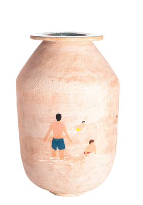 Natural Clay Swimming Vase from Lucas Le Roy