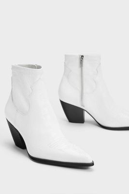 Embossed Cowboy Ankle Boots from Bershka