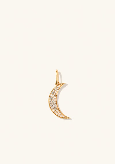 Pavé Diamond Moon Charm 