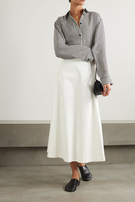 Organic Cotton-Blend Twill Midi Skirt from Matteau