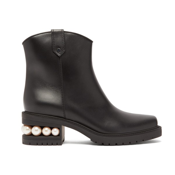 Casati Pearl-Heeled Leather Boots from Nicholas Kirkwood