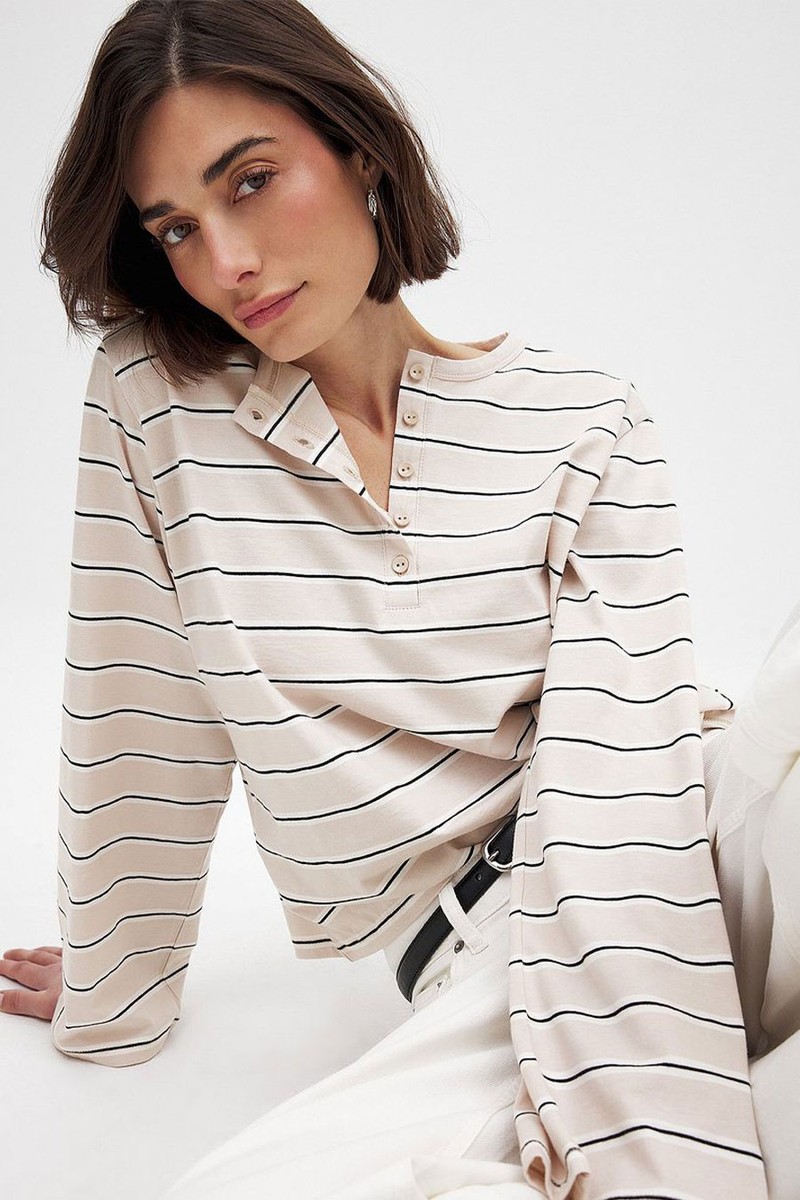 Button Long Sleeve Top from NA-KD