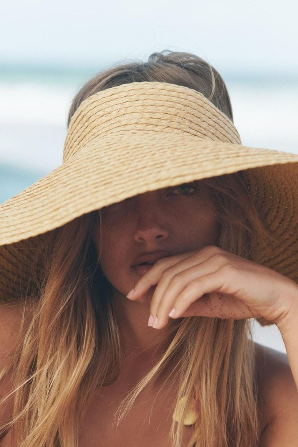 Wide-Brimmed Woven Visor