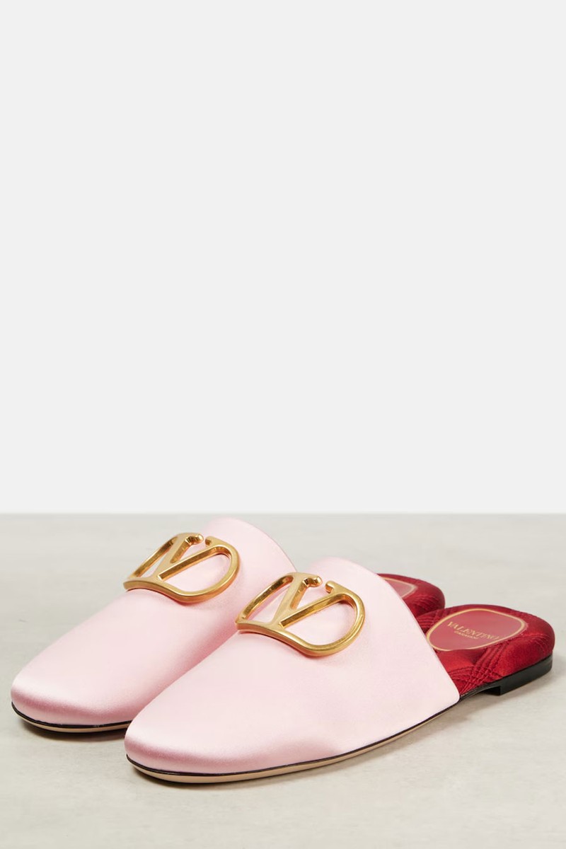 VLogo Signature Satin Mules from Valentino