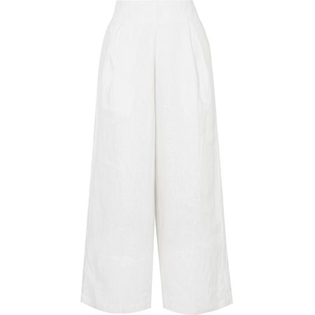 Meridian Cropped Linen Wide-Leg Pants from Faithfull The Brand