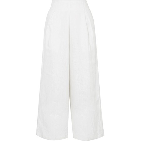 Meridian Cropped Linen Wide-Leg Pants from Faithfull The Brand