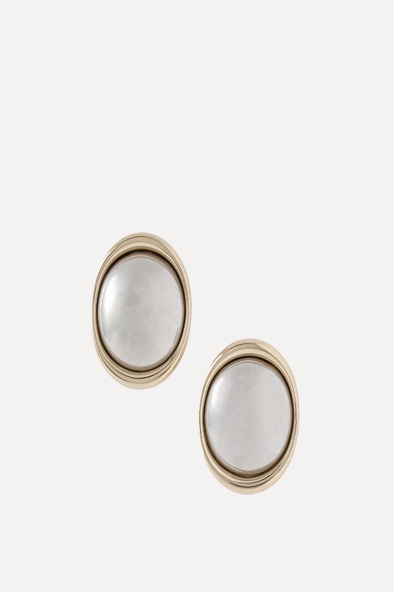 Gold-Tone & Palladium Clip Earrings from SAINT LAURENT
