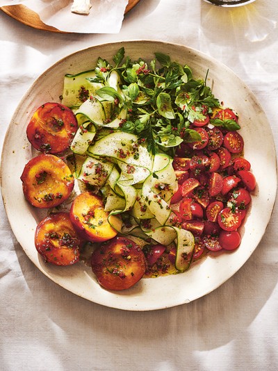 Spiced Peach & Goat’s Cheese Salad