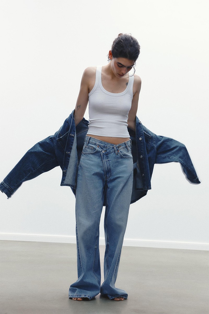 High-Waist Wide-Leg TRF Jeans