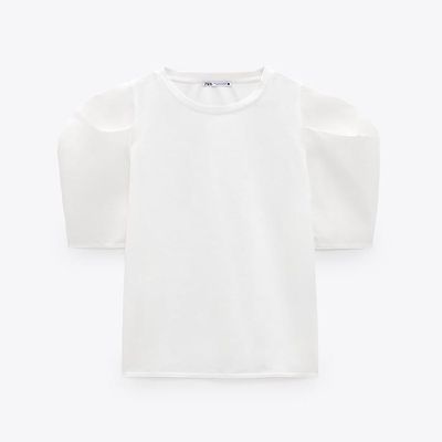 Puff Sleeve T-Shirt from Zara