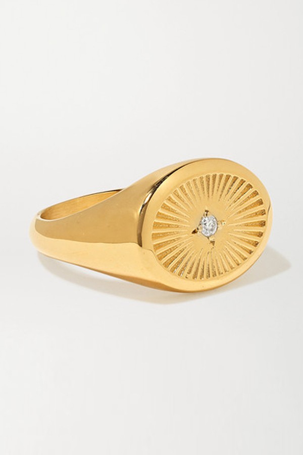 Inez Gold-Plated Diamond Ring from Meadowlark