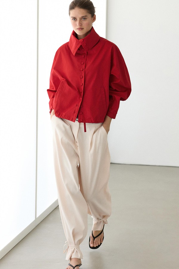 Lightweight Cotton Jacket With Button Details