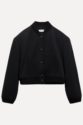 Cropped Wool Blend Bomber Jacket from Zara
