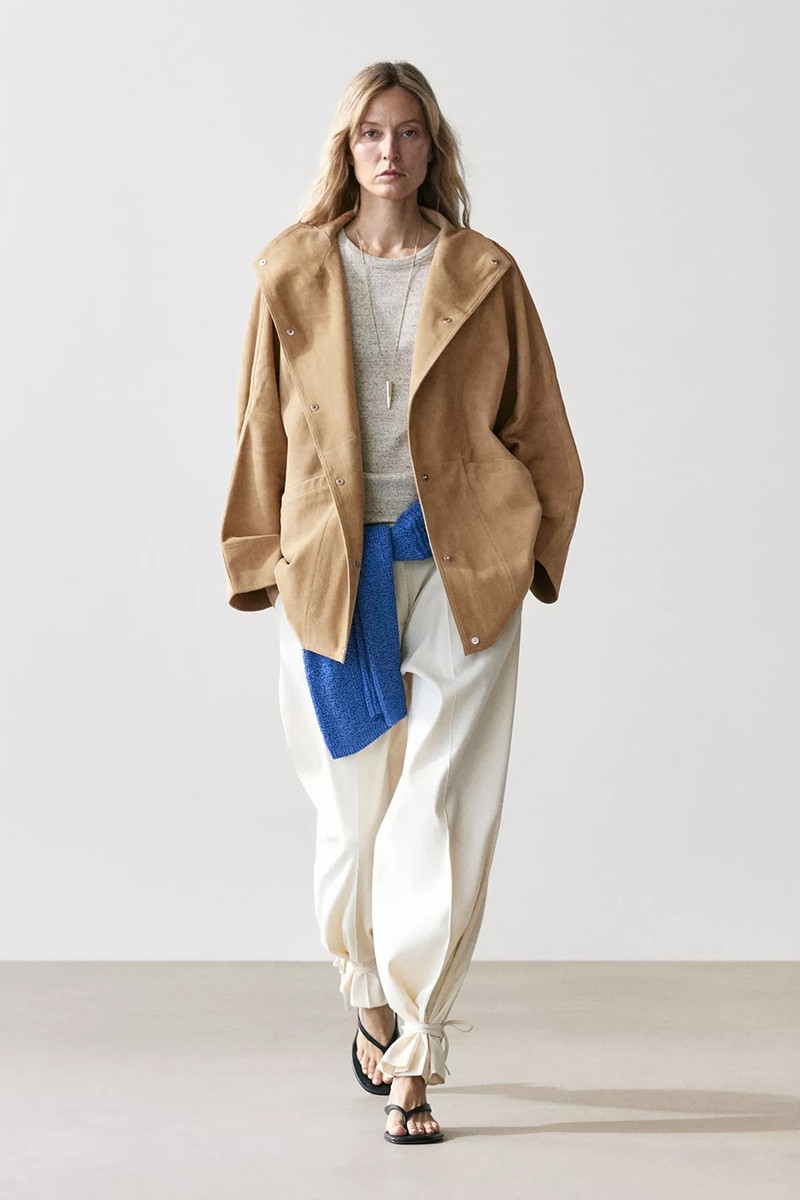 Suede Leather Cape With Button Details from Massimo Dutti