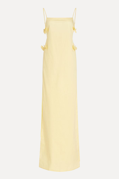 Bow-Detailed Cotton-Blend Maxi Dress from House Of Aama