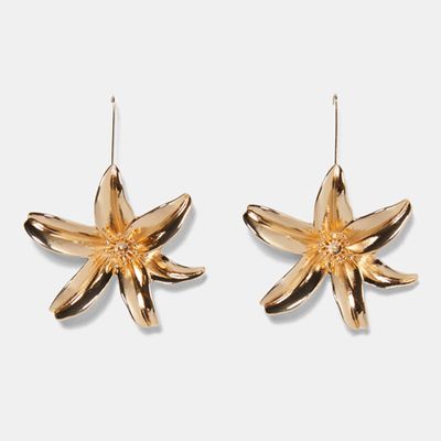 Metal Flower Earrings from Zara