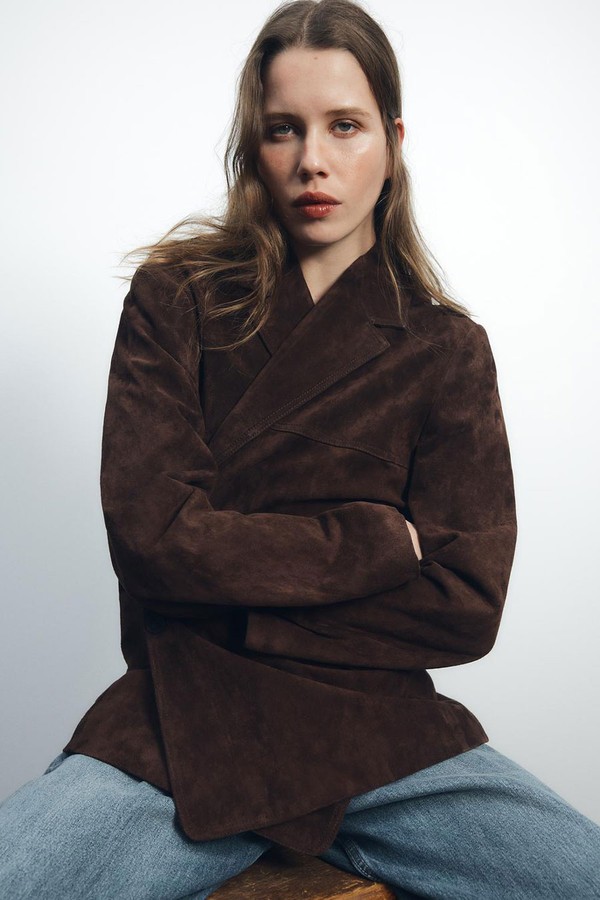 Suede Leather Blazer