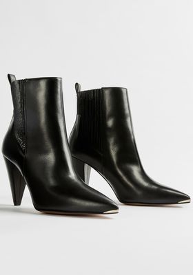 Conella Leather Cone Heeled Ankle Boots