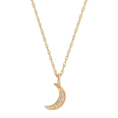 Solid Gold To The Moon & Back Necklace