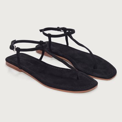 Suede Skinny Toe-Post Sandals from The White Company