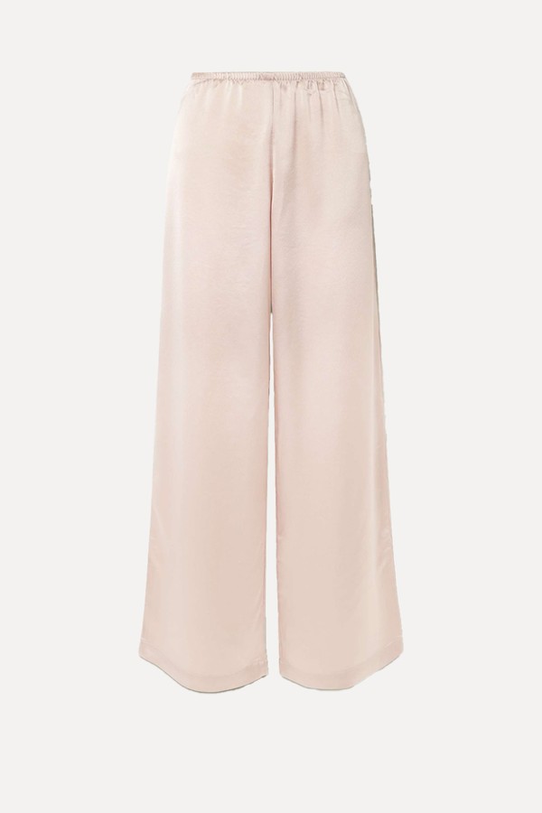 Barb Washed-Satin Wide-Leg Pants from LESET