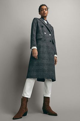 Checked Wool Coat from Massimo Dutti