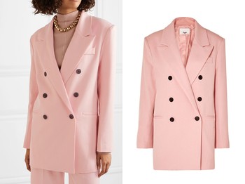 Julie Double-Breasted Gabardine Blazer from Frankie Shop