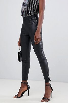 Faux Leather Trousers from Warehouse