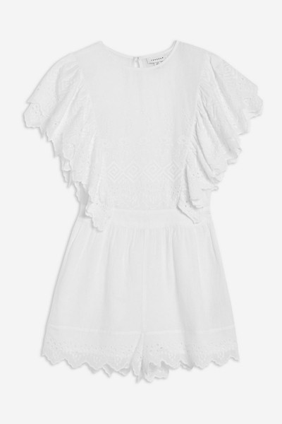 Broderie Flute Sleeve Playsuit from Topshop