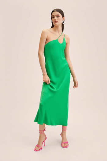 Asymmetrical Satin Dress from Mango