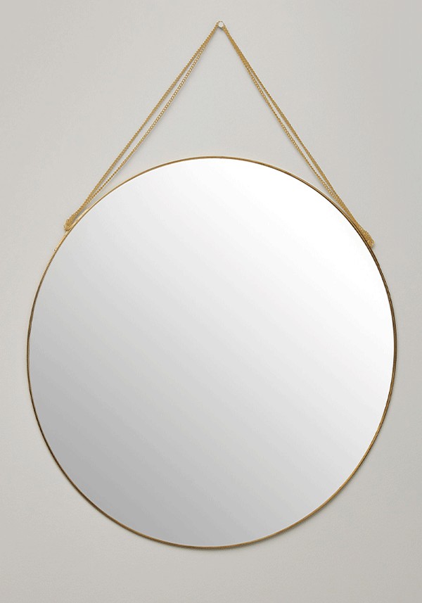 Gold Round Mirror from Oliver Bonas