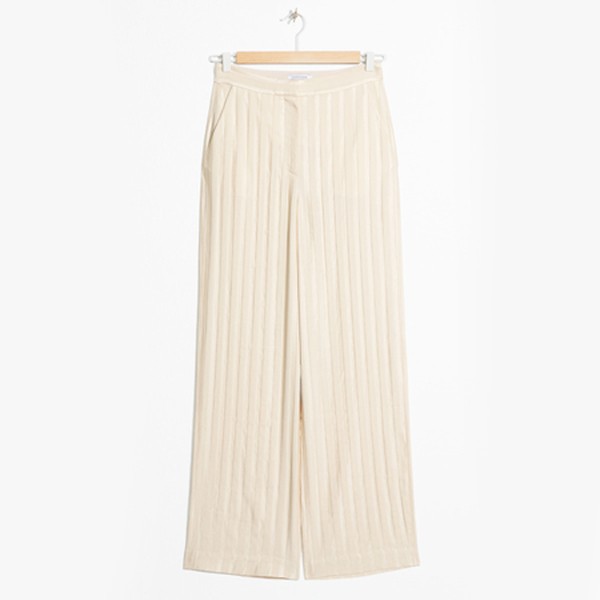 Linen Blend Stripe Trousers from & Other Stories 